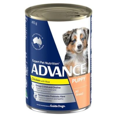Advance Puppy All Breed Chicken With Rice Wet Dog Food 410gm 12 Cans