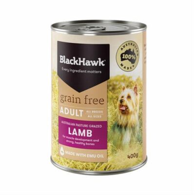 Black Hawk Grain Free Adult Lamb Wet Dog Food 400gm 12 Cans