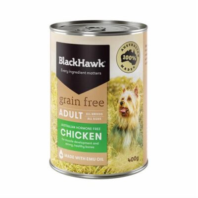 Black Hawk Grain Free Adult Chicken Wet Dog Food 400gm 12 Cans