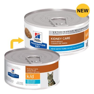 Hill's Prescription Diet K/D Kidney Care Pate With Tuna Wet Cat Food 156gm 24 Cans