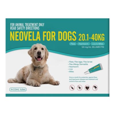 Neovela (Selamectin) Flea And Worming For Dogs 20 - 40 Kg Aqua 8 Pack