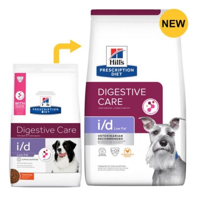 Hill's Prescription Diet I/D Low Fat Digestive Care Chicken Flavour Dry Dog Food  3.85 Kg