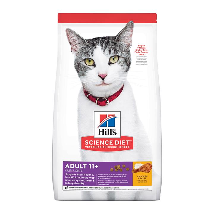 Hill's Science Diet Adult 11+ Chicken Recipe Dry Cat Food  3.17 Kg