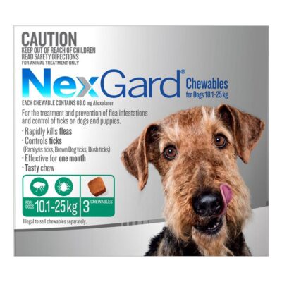Nexgard Chewables For Medium Dogs (10.1 - 25 Kg) Green 6 Chews