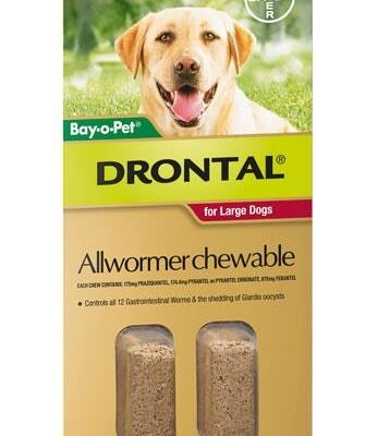 Drontal Chewable Dog Allwormer 35kg Tab X 2