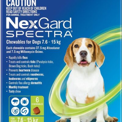NexGard Spectra Chewables For Medium Dogs (7.6 to 15kg) X 6