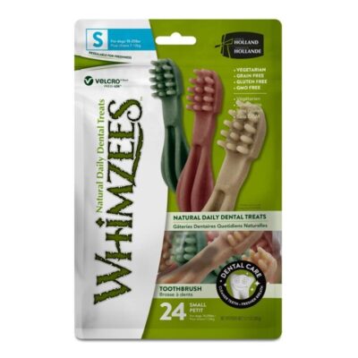 Whimzees Natural Daily Dental Treats Toothbrush for Small Dogs (7 - 12kg) X 24