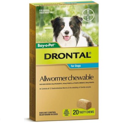 Drontal Allwormer Chewable for Medium Dogs (3-10kg) X 20