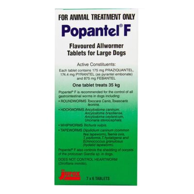 Popantel F Allwormer For Large Dogs (35 Kg) 2 Tablets