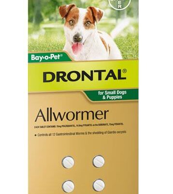 Drontal Dog Allwormer For Small Dogs And Puppies 3kg Tab X 4