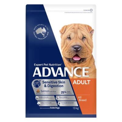 Advance Sensitive Skin & Digestion Adult All Breed Salmon With Rice Dry Dog Food  13 Kg