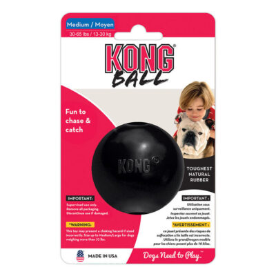 Kong Ball Rubber Toy For Dogs - Extreme Black 1 X Medium/Large