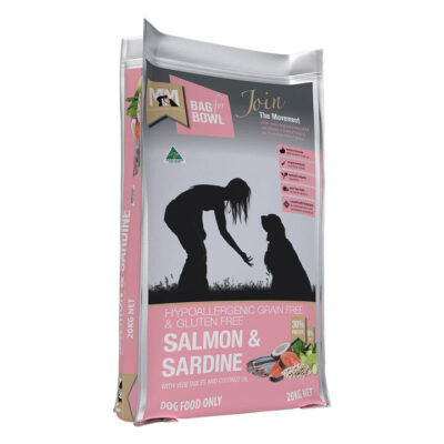 Meals For Mutts (Mfm) Hypoallergenic Grain & Gluten Free Salmon & Sardine With Vegetables And Coconut Oil Dry Dog Food 20 Kg