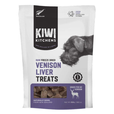 Kiwi Kitchens Raw Freeze Dried Venison Liver Grain Free Treats For Dogs  250 Gm