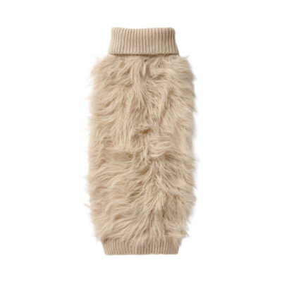 Snooza Dog Apparel Fur Knit Jumper Ecru 1 X Xlarge
