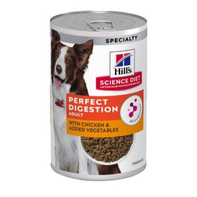 Hill's Science Diet Perfect Digestion Adult With Chicken & Added Vegetables Wet Dog Food 363gm 12 Cans