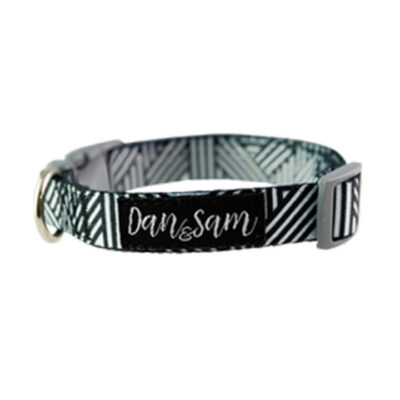 Dan & Sam Adjustable Polyester Webbing Collar For Dogs - Abstract 1 X Large