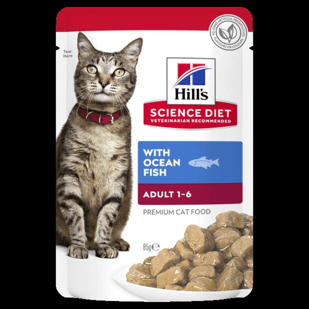 Hill's Science Diet Adult 7+ With Ocean Fish Wet Cat Food 85gm 12 Pouches
