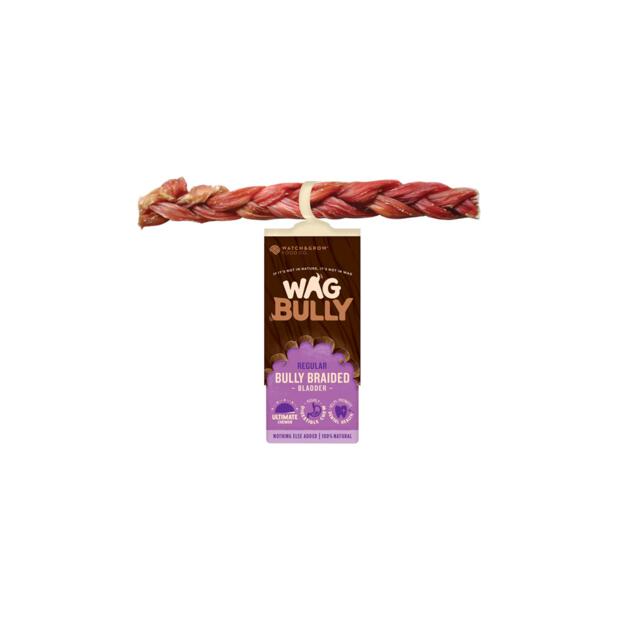 Wag Dog Treats Braided Bully Stick Regular