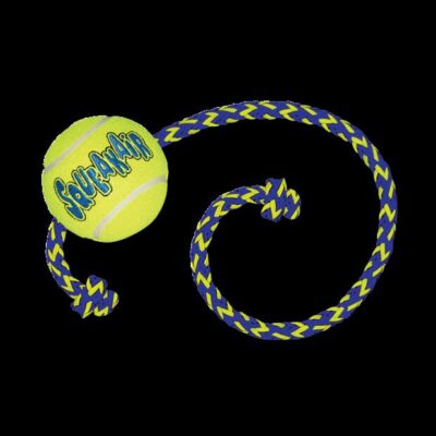 Kong Airdog Squeaker Ball With Rope