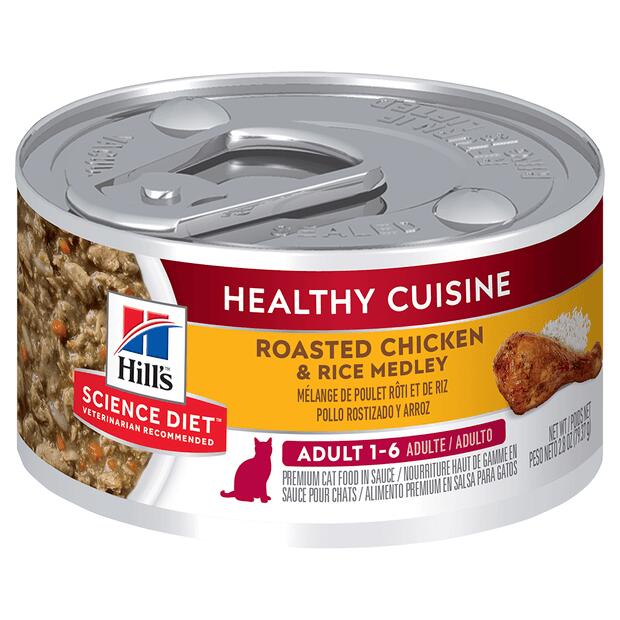 Hill's Science Diet Healthy Cuisine Adult 1-6 Roasted Chicken & Rice Medley Wet Cat Food 79gm 24 Cans