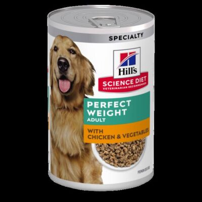 Hill's Science Diet Perfect Weight Adult With Chicken & Vegetables Wet Dog Food 363gm 12 Cans
