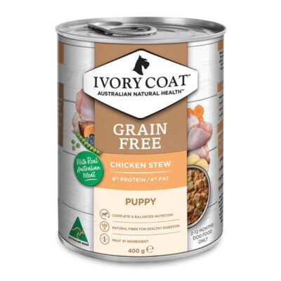 Ivory Coat Grain Free Puppy Chicken Stew Wet Dog Food 400gm 12 Pouches