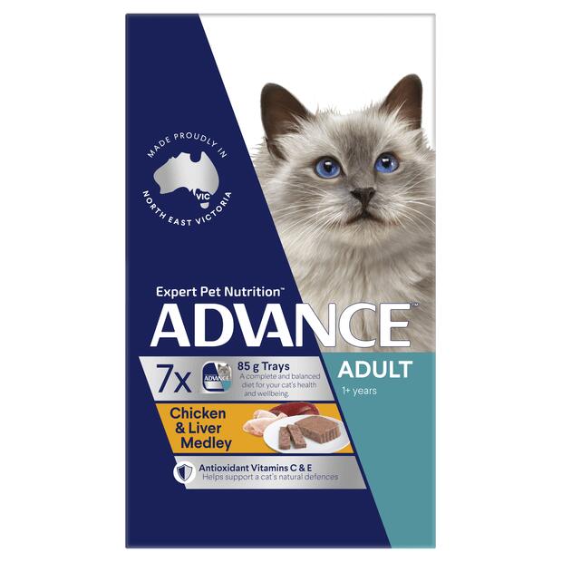 Advance Adult Chicken & Liver Medley Wet Cat Food 85gm 7 Pack