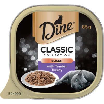 Dine Classic Collection Slices With Tender Turkey Wet Cat Food Tray