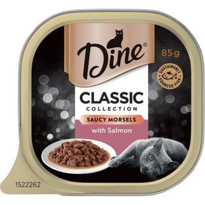 Dine Classic Collection Saucy Morsels With Salmon Wet Cat Food Tray