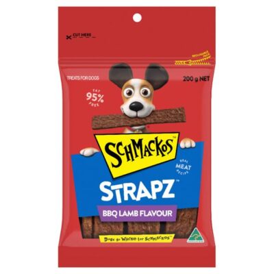 Schmackos Strapz Bbq Lamb Flavour Real Meat Recipe Dog Treats  200 Gm