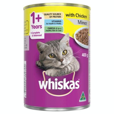 Whiskas Adult 1+ Years With Chicken Loaf Wet Cat Food 400gm 24 Cans