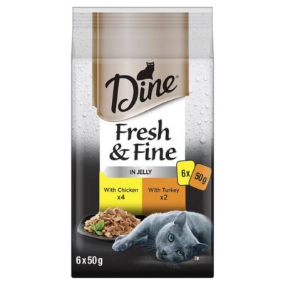 Dine Fresh And Fine In Jelly Chicken And Turkey Wet Cat Food Pouches