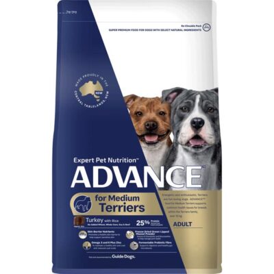 Advance Terriers Adult Medium Breed Turkey With Rice Dry Dog Food  13 Kg