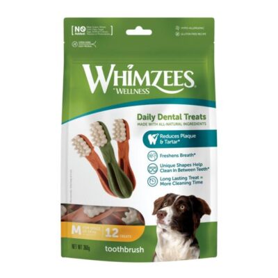 Whimzees Toothbrush Medium Dental Dog Treats