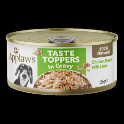 Applaws Natural Taste Toppers In Gravy Chicken Breast With Lamb For Dogs 156gm 16 Cans