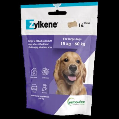 Zylkene Nutritional Supplement Calming Chews For Large Dogs 15-60kg 450mg 14 Chews