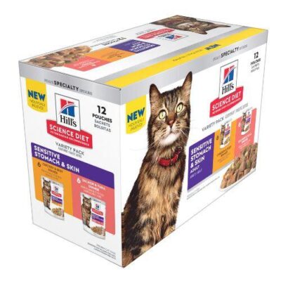 Hill's Science Diet Sensitive Stomach & Skin Adult Variety Pack Wet Cat Food 79.37gm 12 Pack
