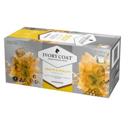 Ivory Coat Inspired By Raw Health & Vitality Kangaroo Wet Dog Food 100gm 9 Pack