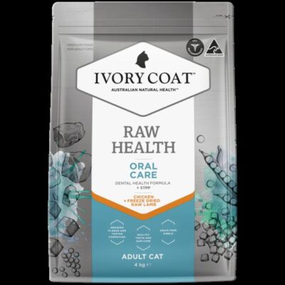 Ivory Coat Raw Health Oral Care Adult Chicken + Freeze Dried Raw Lamb Dry Cat Food  2 Kg
