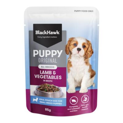 Black Hawk Puppy Original All Breeds Lamb & Vegetables In Broth Wet Dog Food 130gm 10 Pack