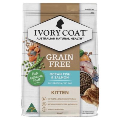 Ivory Coat Grain Free Kitten Ocean Fish & Salmon Dry Cat Food  2 Kg