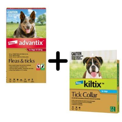 Advantix and Kiltix Bundle for Large 10-25kg Red 3 pack and Kiltix