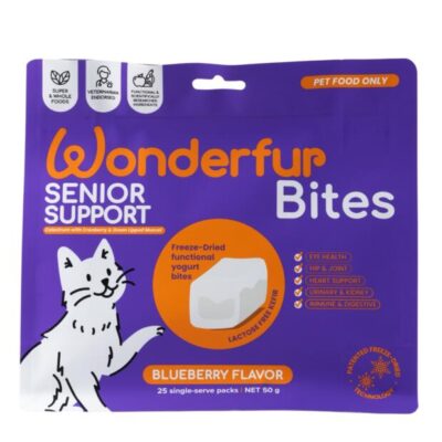 Wonderfur Bites Senior Support Cat Probiotic Yogurt Freeze Dried Chews