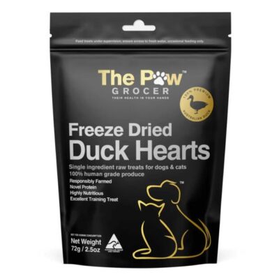 The Paw Grocer Freeze Dried Duck Heart Dog And Cat Treats