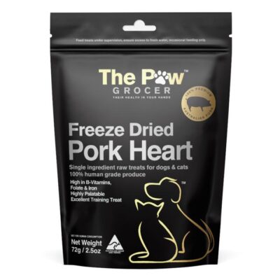 The Paw Grocer Freeze Dried Pork Hearts Dog And Cat Treats