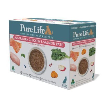 PureLife Australian Chicken And Salmon Pate Wet Cat Food 12x80g