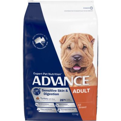 Advance Sensitive Skin And Digestion Adult Dry Dog Food Turkey With Rice