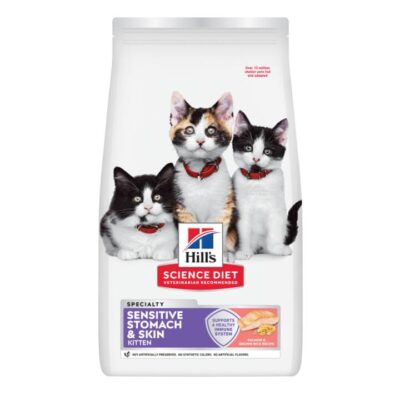 Hill's Science Diet Kitten Sensitive Stomach & Skin Salmon & Brown Rice Dry Cat Food  1.59 Kg