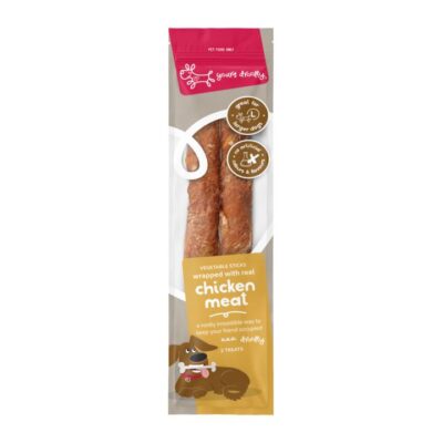 Yours Droolly Chicken Wrapped Large Sticks Dog Treats
